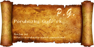 Porubszky Györk névjegykártya
